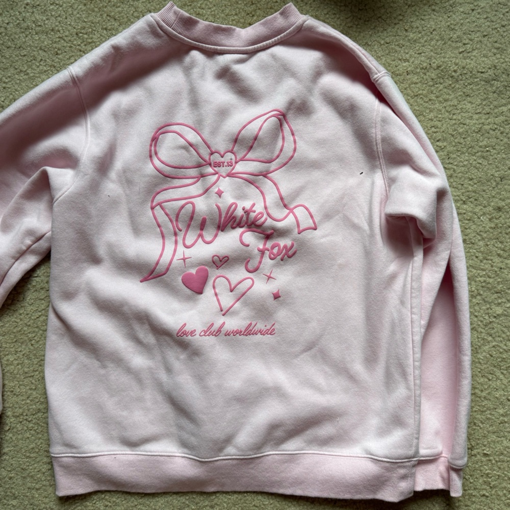 White Fox Pink Sweatshirt , Love you forever! - Picture 5 of 7